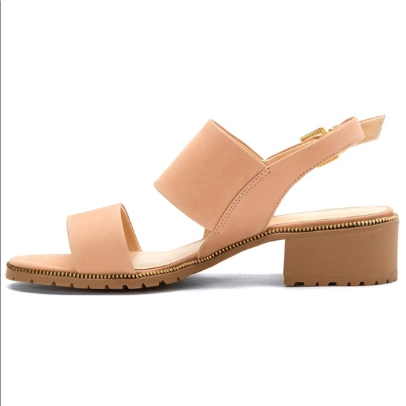 Blush Comfortable Block Heel Rugged Sole Sandals - Picture 7 of 8